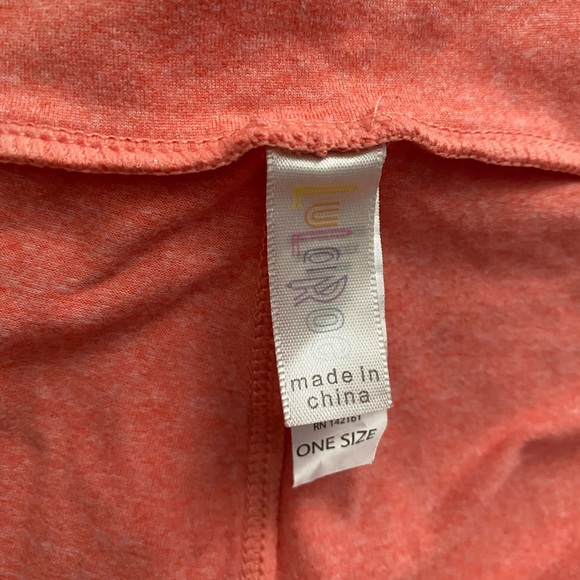 NWOT LuLaRoe Heathered Coral Pink/Orange OS Leggings - Picture 6 of 9